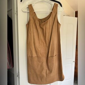 Vince Camel Sleeveless Mini Dress Leather
